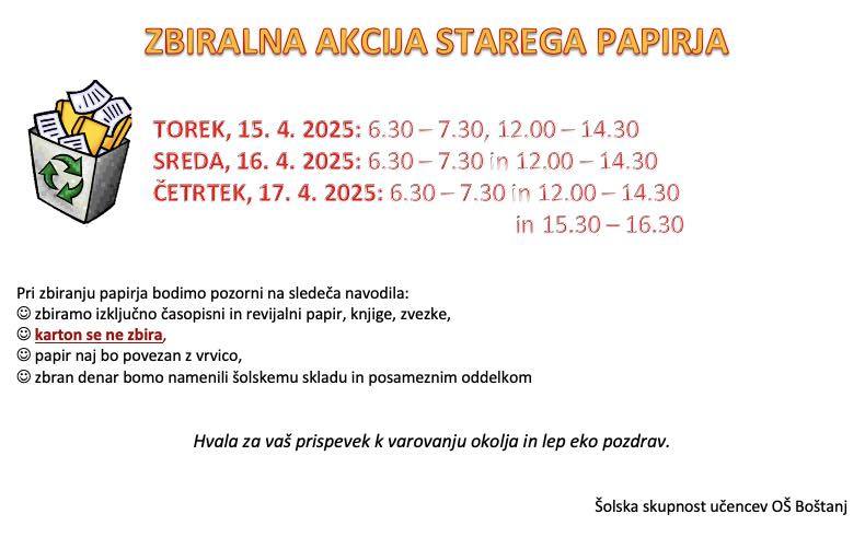 Zbiralna akcija starega papirja